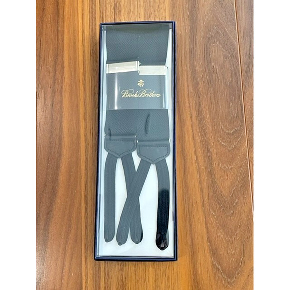 NEW LOT 3 - Brooks Brothers Suspender Braces Adjustable BLACK SILVER $400 RETAIL - Picture 3 of 3